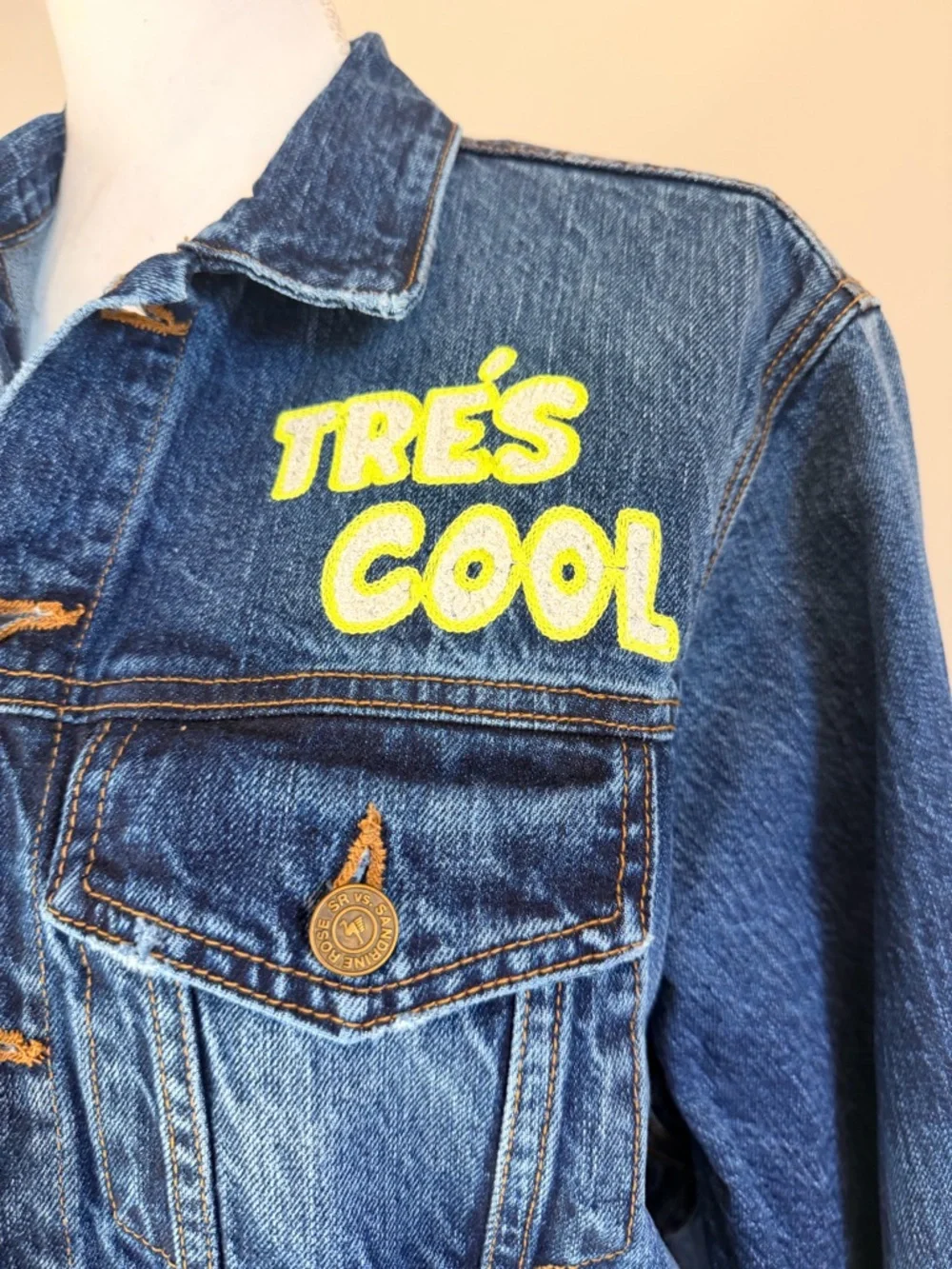 Sandrine Rose Free People Collab Tres Cool Oversized Jean Jacket Size Small NWT - Picture 3 of 7
